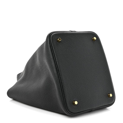 Taurillon Clemence Picotin Lock 22 MM Tote Black