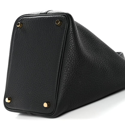 Taurillon Clemence Picotin Lock 18 PM Tote Black Calfskin Leather
