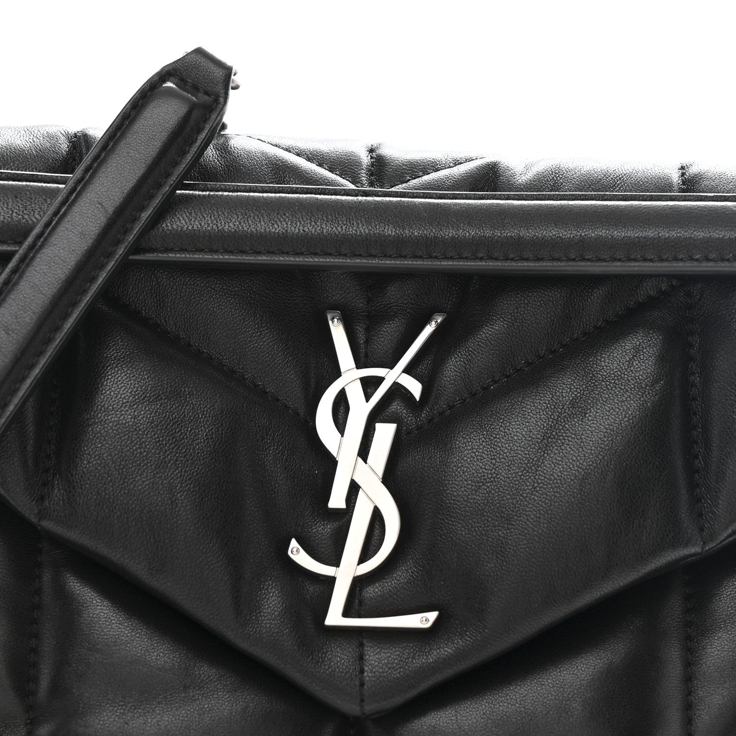 Saint Laurent Loulou Puffer Small Quilted Lambskin Leather Satchel Black
