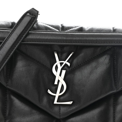 Saint Laurent Loulou Puffer Small Quilted Lambskin Leather Satchel Black