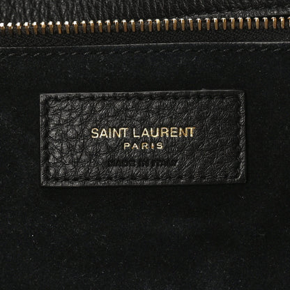 SAINT LAURENT Grained Deerskin Bea Tote Black