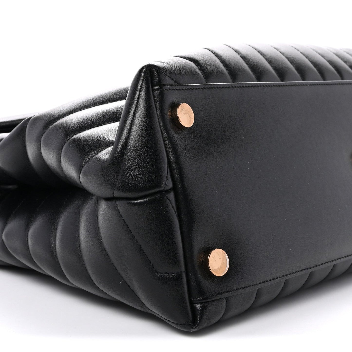 Saint Laurent Calfskin Y Quilted Monogram Large Loulou Chain Satchel Black