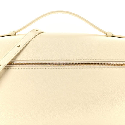 Loro Piana grained calfskin extra pocket pouch with front zipper and leather strap