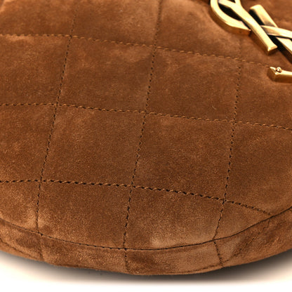 Saint Laurent Suede Quilted Icarino Tote Bag Cognac