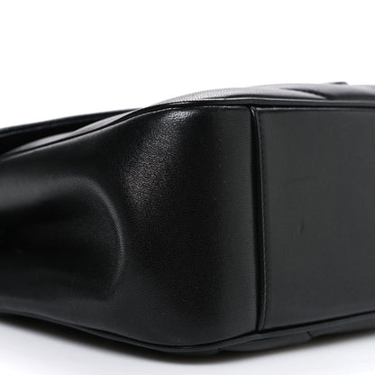 Saint Laurent Lambskin Chevron Quilted Medium Loulou Shoulder Bag Black