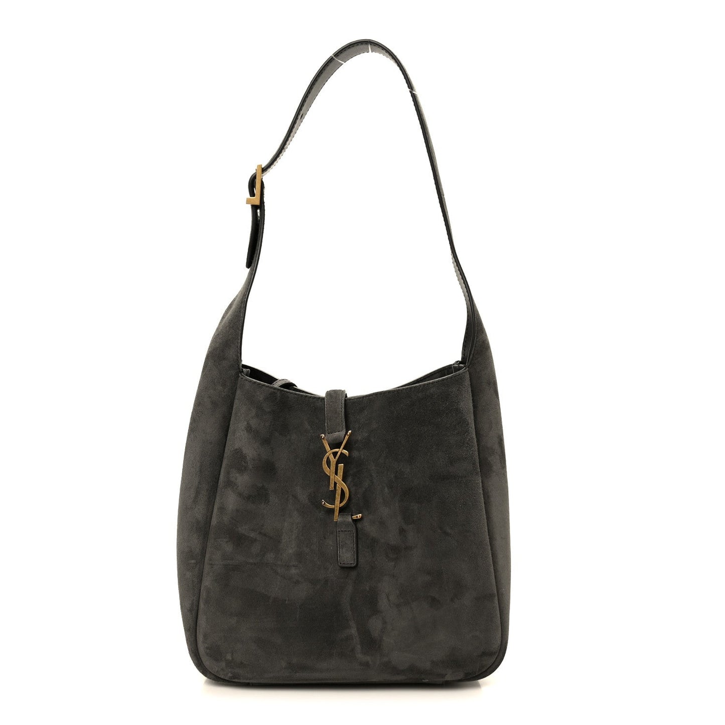 Saint Laurent Suede Small Le 5 A 7 Soft Hobo Urban Grey