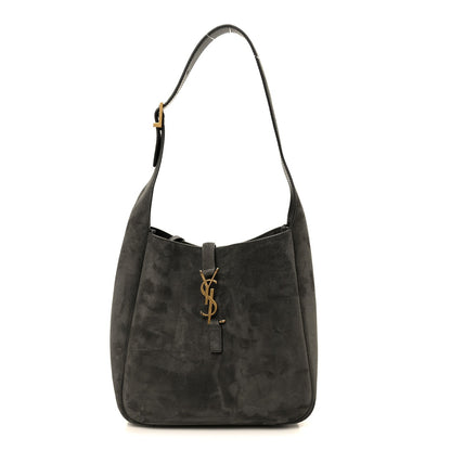 Saint Laurent Suede Small Le 5 A 7 Soft Hobo Urban Grey