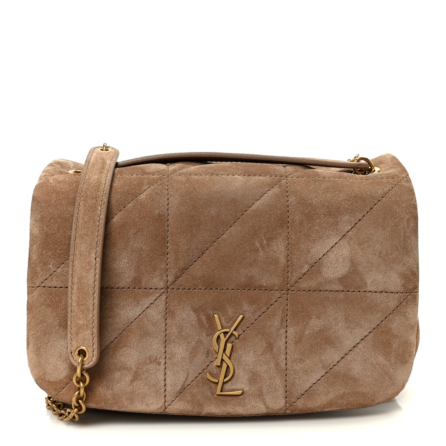 Saint Laurent Suede Matelasse Monogram Mini Jamie 4.3 Shoulder Bag Whisper Pink