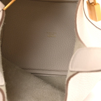 Picotin Lock 18 PM Taurillon Clemence Tote Bag Gris Pale