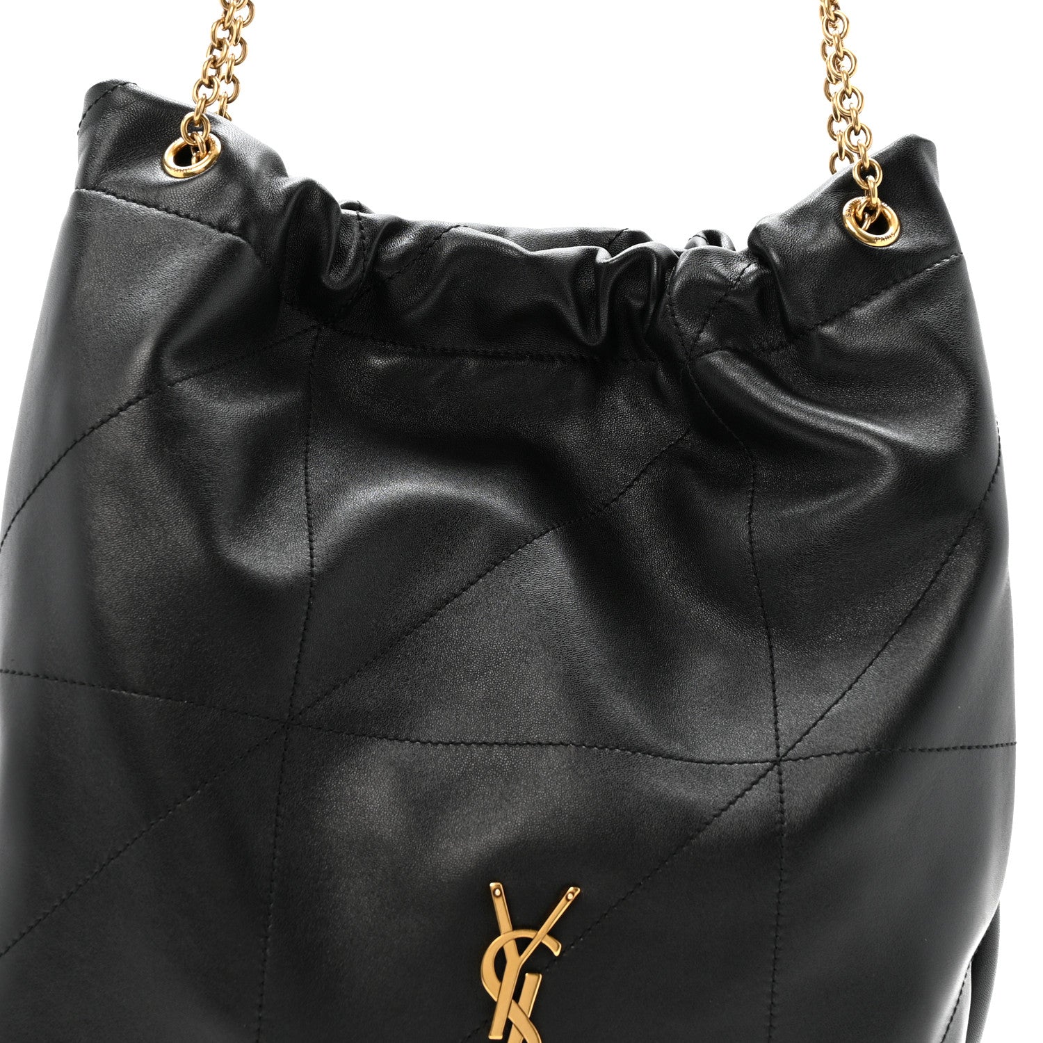 Saint Laurent Lambskin Matelasse Monogram Medium Jamie 4.3 Pochon Black