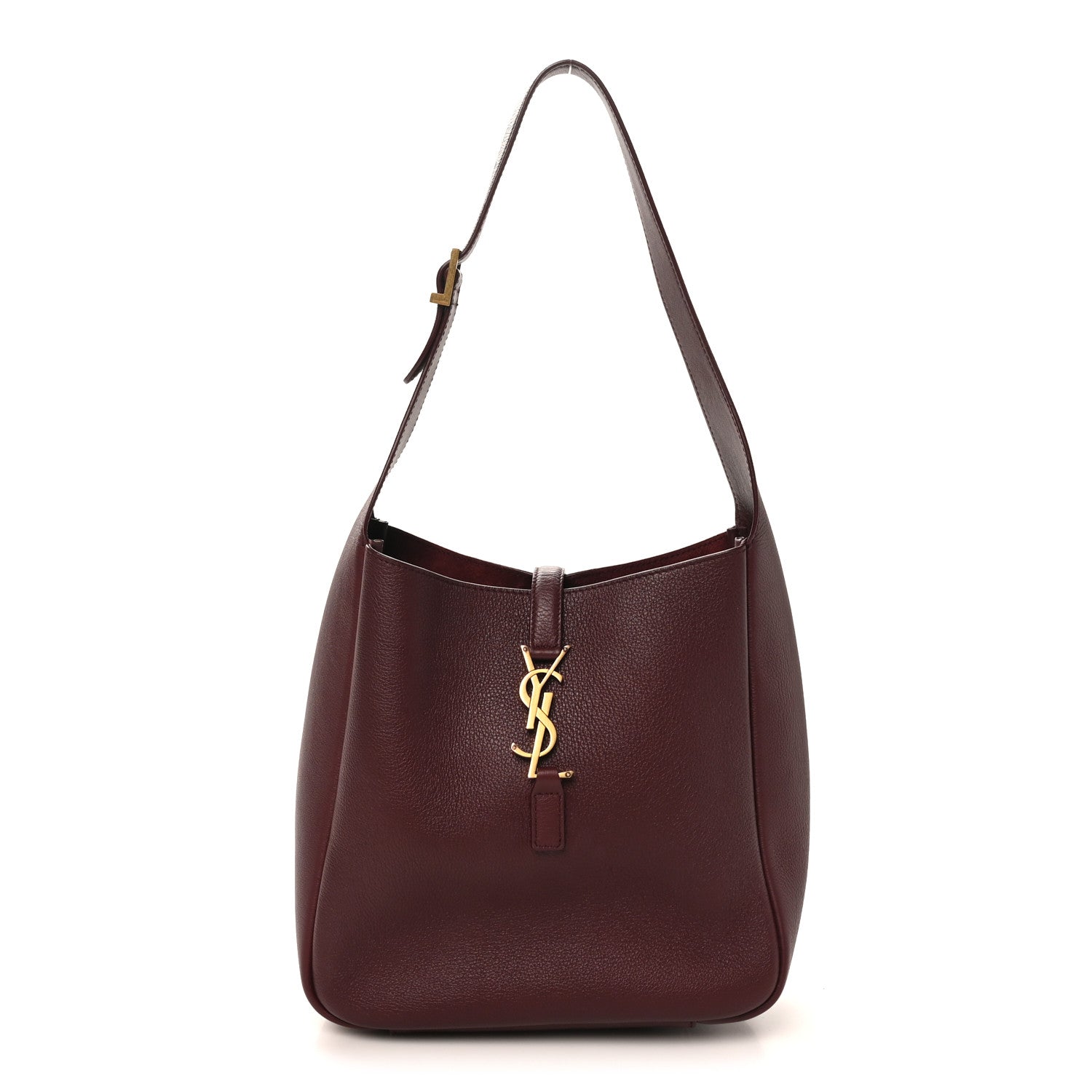 Saint Laurent Smooth Calfskin Small Le 5 A 7 Soft Hobo Rouge Legion