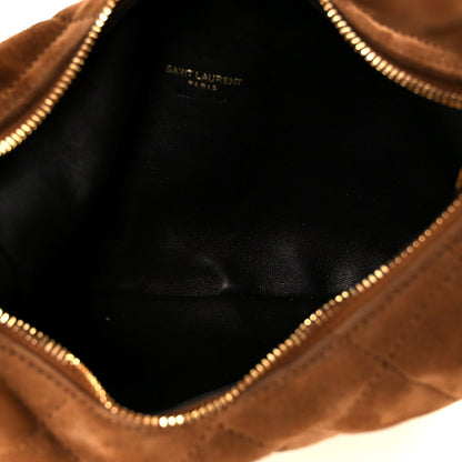 Saint Laurent Suede Quilted Icarino Tote Bag Cognac