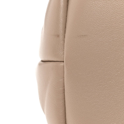 Saint Laurent Loulou Puffer Quilted Lambskin Chain Satchel Medium Dark Beige