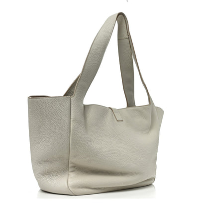 Saint Laurent Grained Deerskin Bea Tote Blanc Vintage
