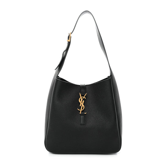 Saint Laurent Supple Calfskin Small Le 5 A 7 Soft Hobo Black