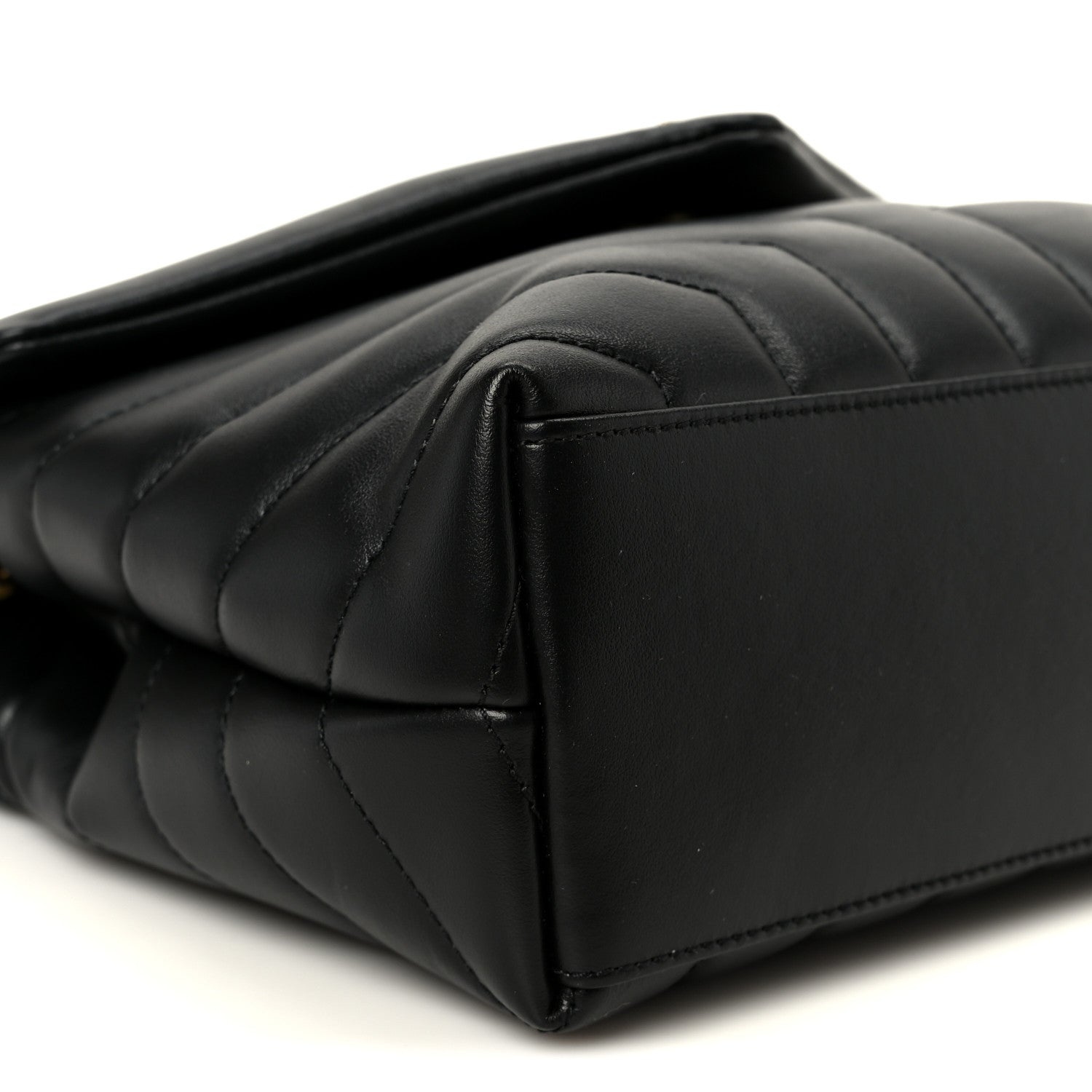 Saint Laurent Small Loulou Chain Satchel Calfskin Y Quilted Monogram Black