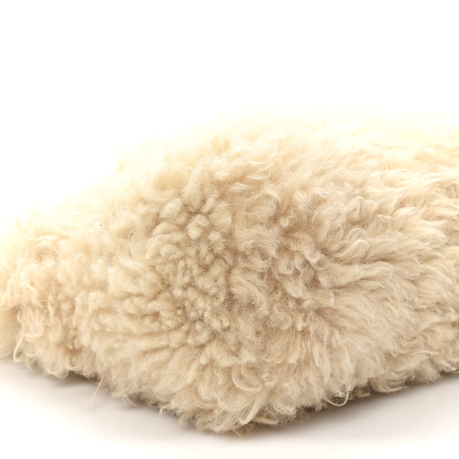 SAINT LAURENT Shearling Shoulder Bag Natural