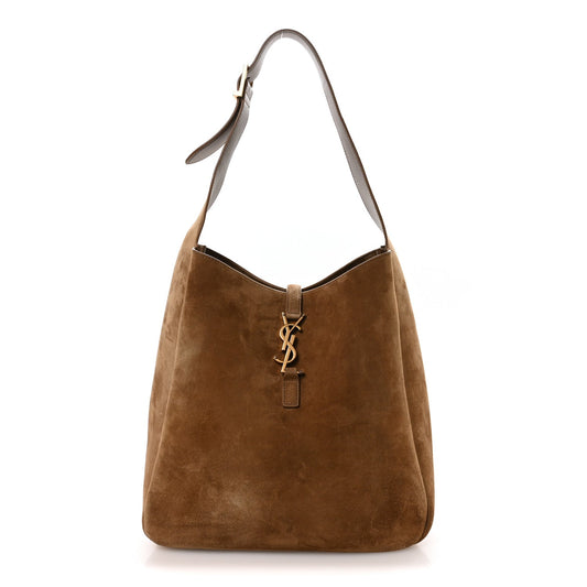 Saint Laurent Suede Large Le 5 A 7 Soft Hobo New Barley
