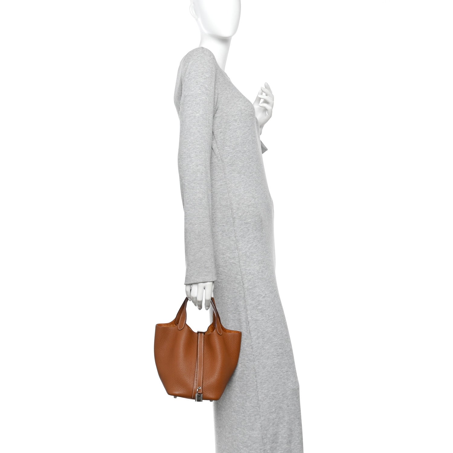 Taurillon Clemence Picotin Lock 18 PM Gold Tote Bag
