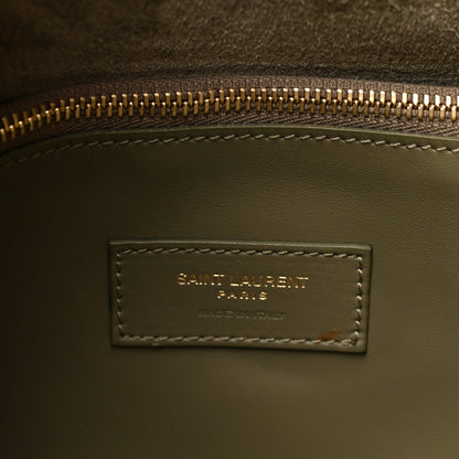 Saint Laurent Supple Calfskin Large Le 5 A 7 Soft Hobo Strong Moss