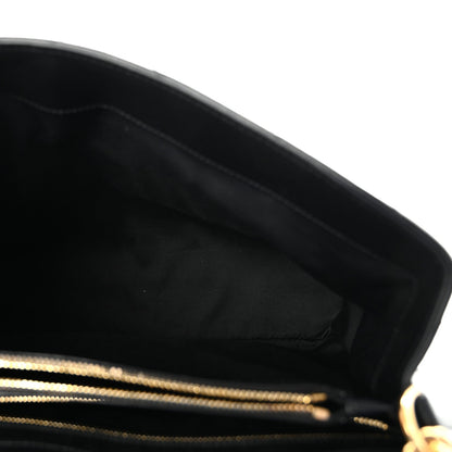 Saint Laurent Loulou Calfskin Y Quilted Monogram Medium Chain Satchel Black
