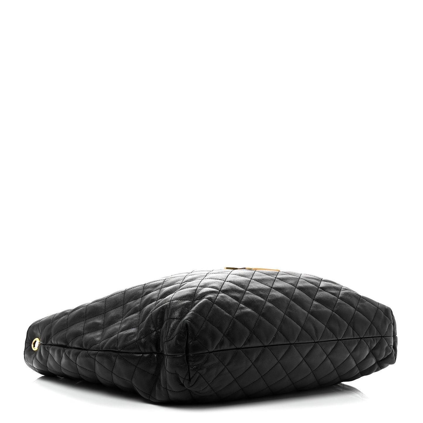 Saint Laurent Lambskin Quilted Maxi Icare Shopping Tote Black