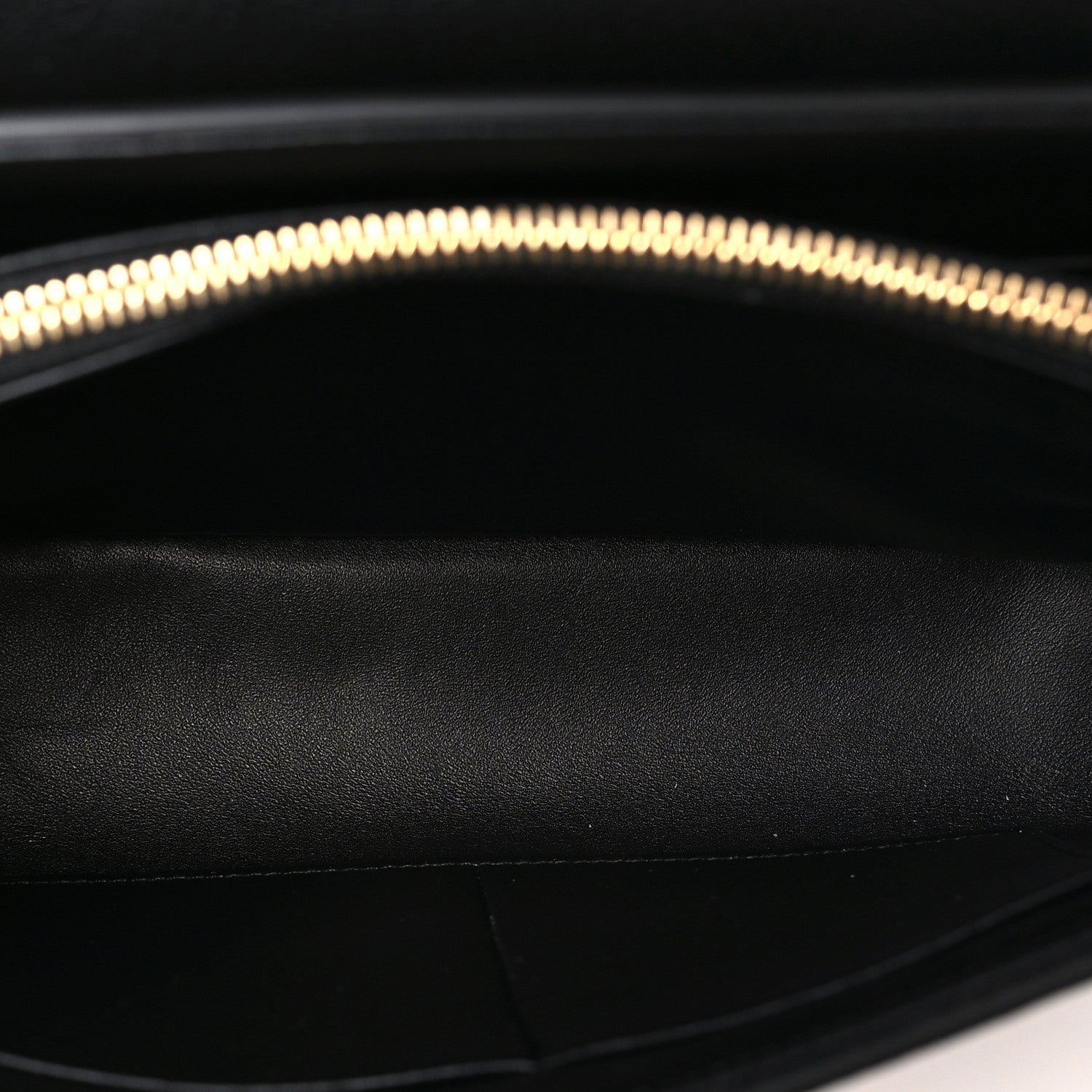 Celine Paris on black leather lining inside medium shoulder bag