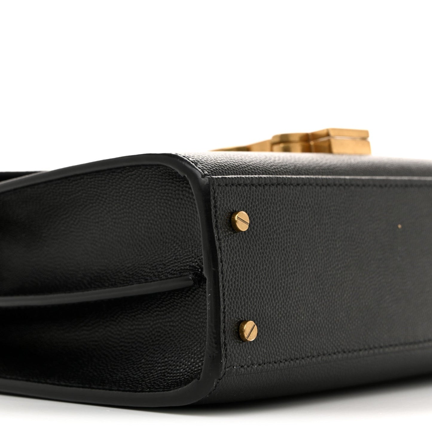 Saint Laurent Grain De Poudre Mini Classic Monogram Cassandra Top Handle Black