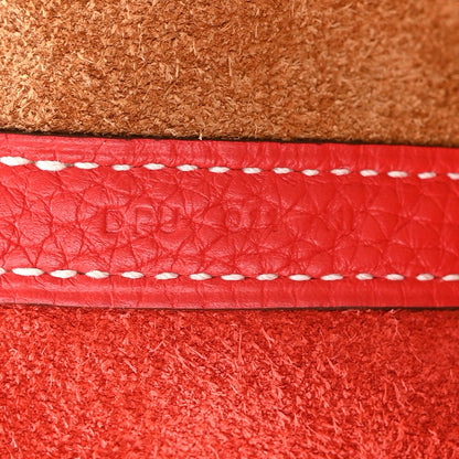 Taurillon Clemence Casaque Picotin Lock 18 PM Gold and Rouge De Coeur