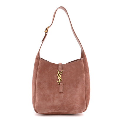 Saint Laurent Suede Calfskin Small Le 5 A 7 Soft Hobo Barley Pink