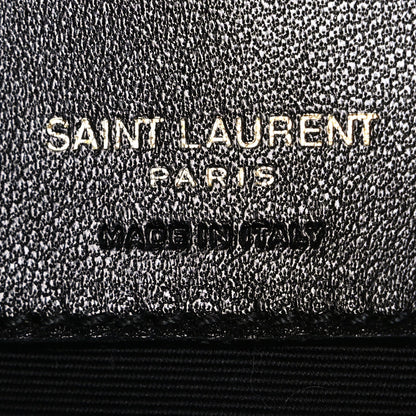 Saint Laurent Lambskin Chevron Quilted Medium Loulou Shoulder Bag Black