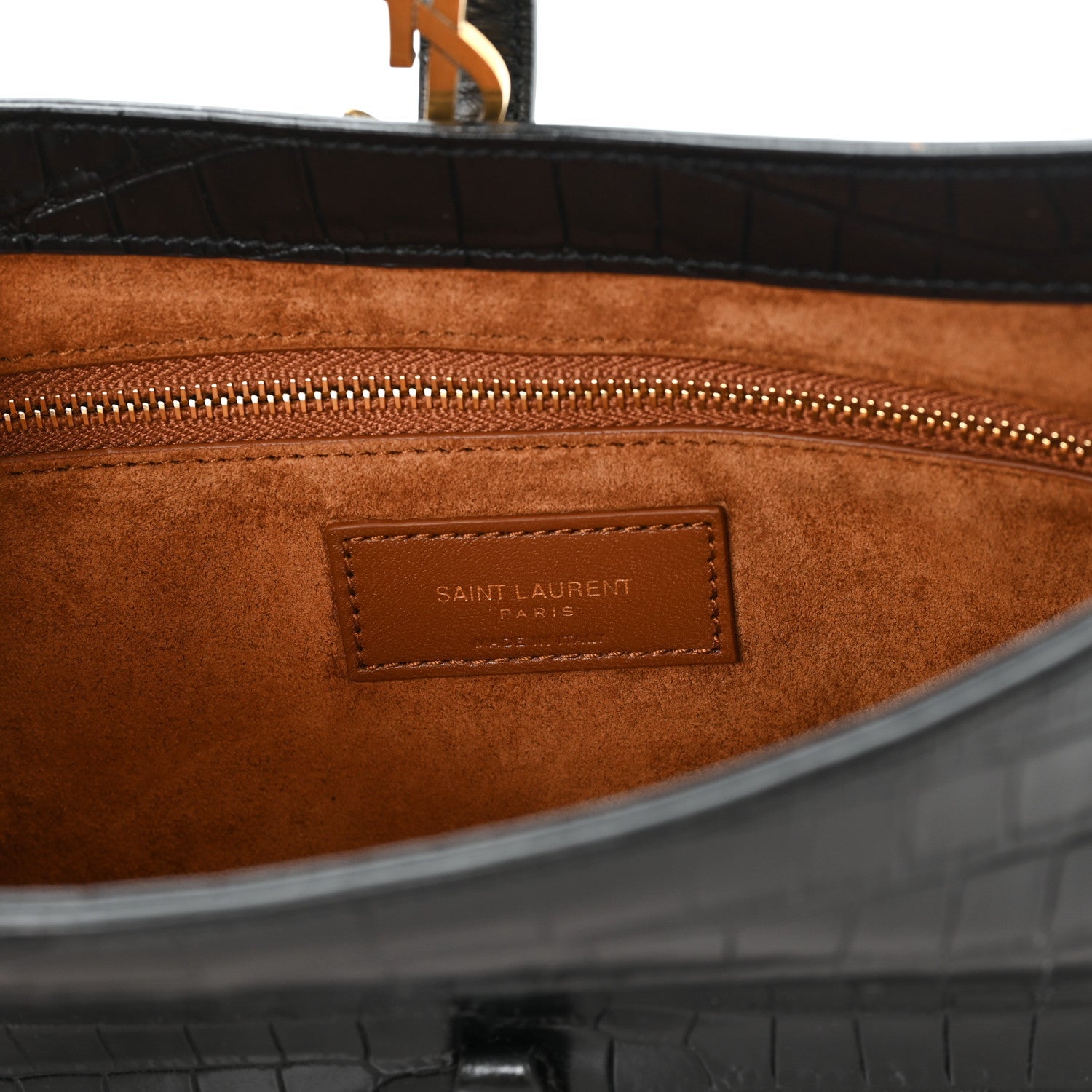 Saint Laurent Le 5 A 7 Hobo Bag Embossed Calfskin Black