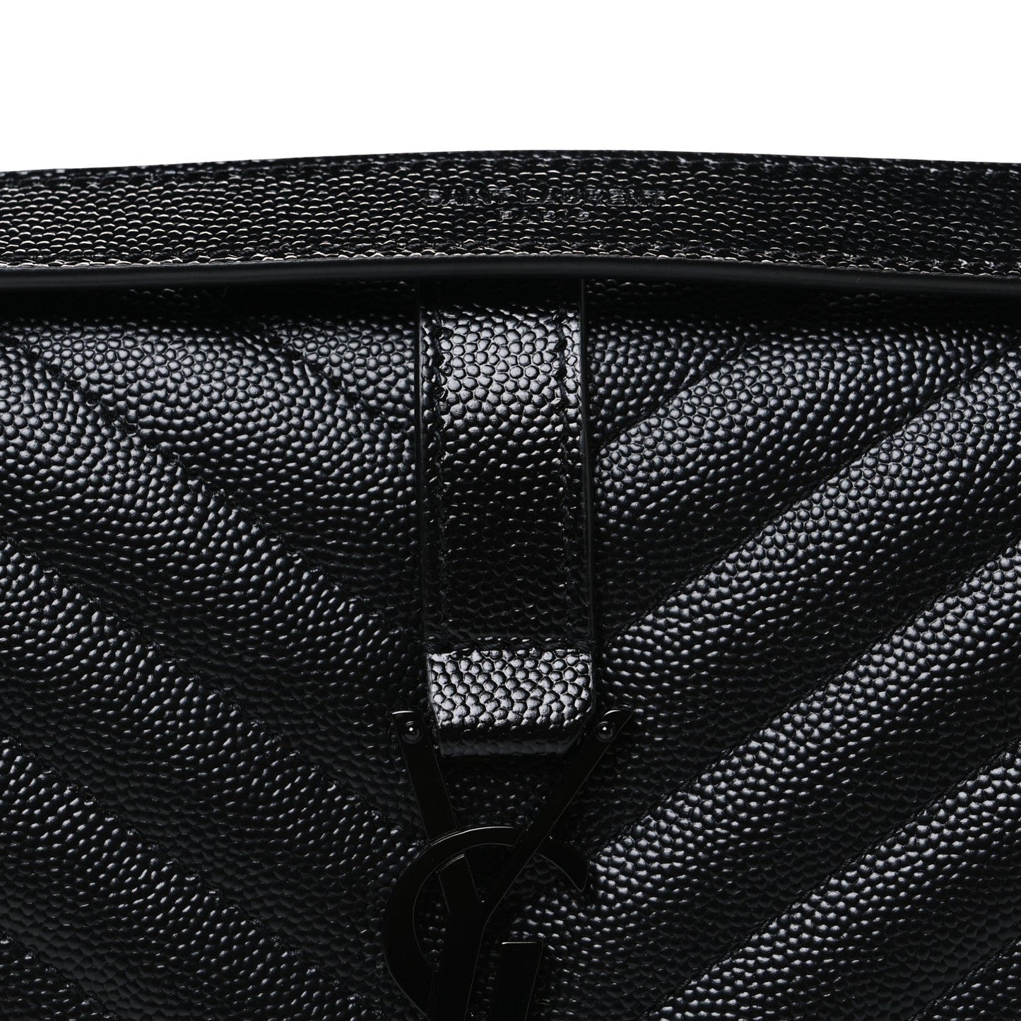 Saint Laurent Grain De Poudre Matelasse Medium Monogram Satchel Black