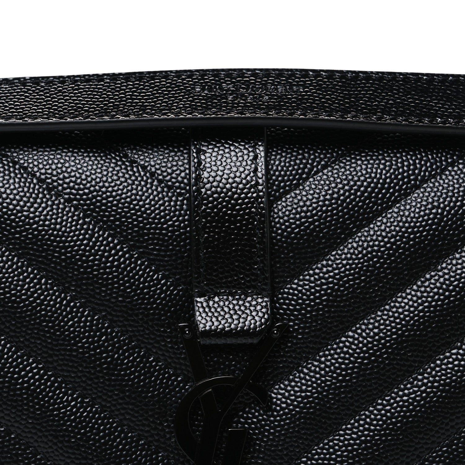 Saint Laurent Grain De Poudre Matelasse Medium Monogram Satchel Black