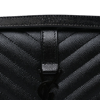 Saint Laurent Grain De Poudre Matelasse Medium Monogram Satchel Black