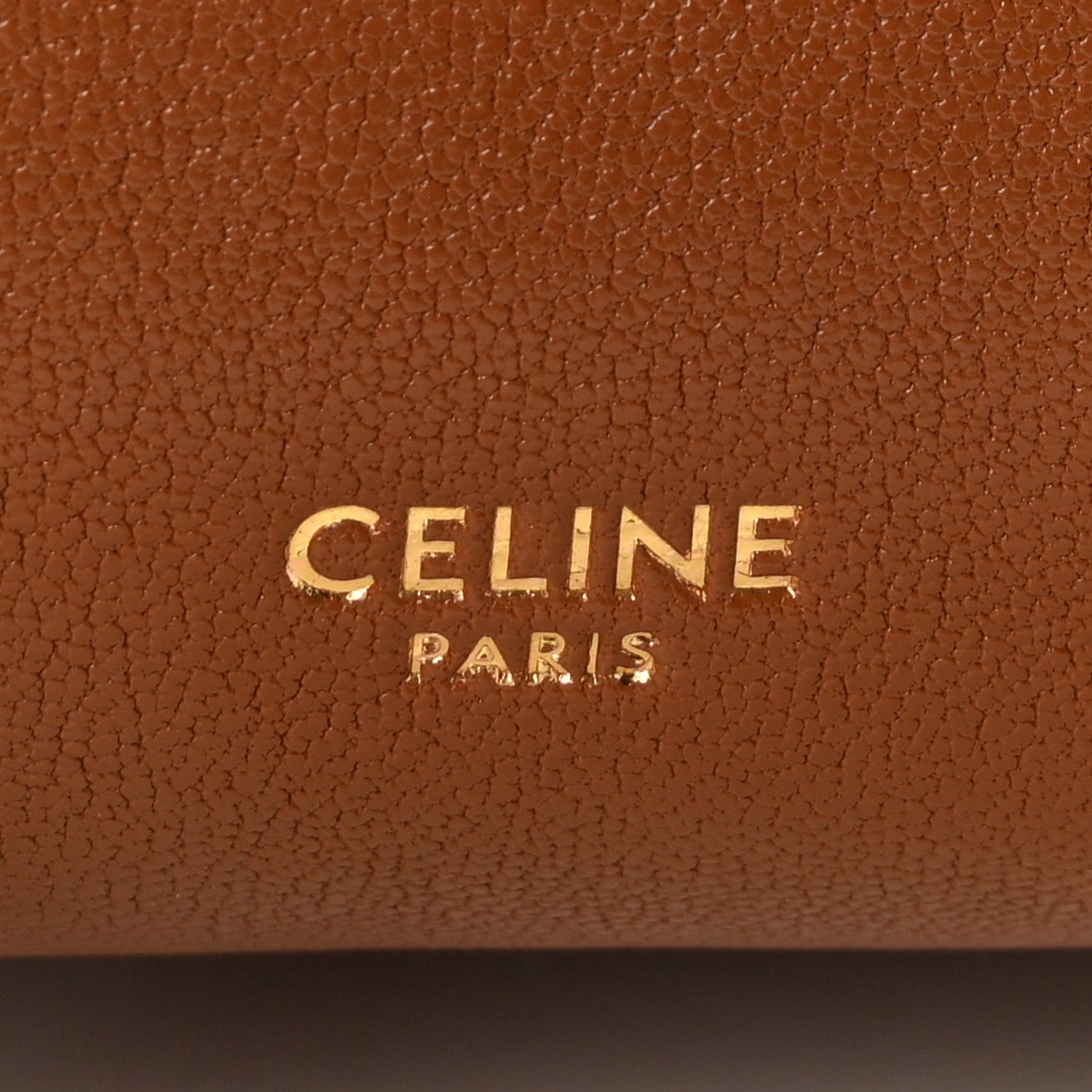 Celine Paris logo on tan leather lining
