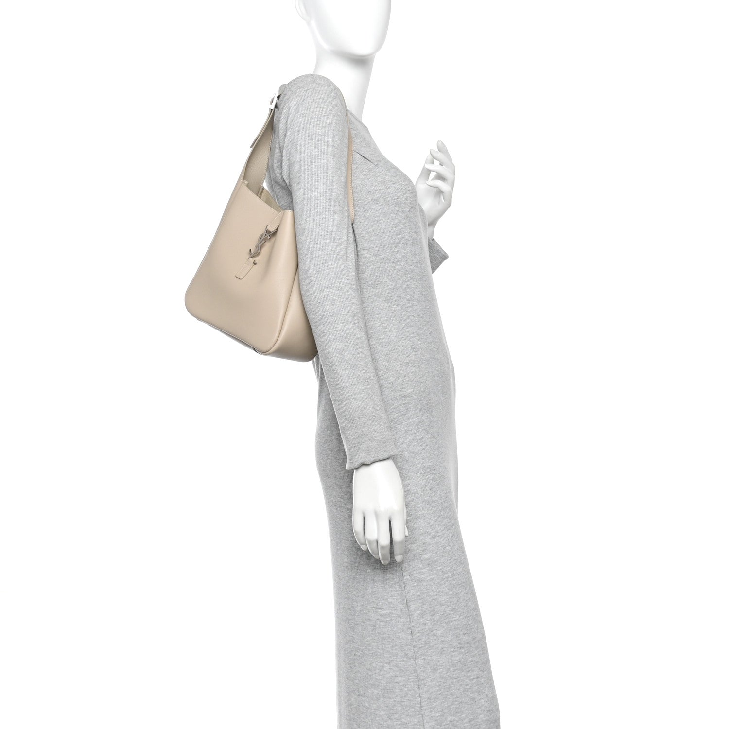 Saint Laurent Smooth Calfskin Small Le 5 A 7 Soft Hobo Bag Sea Salt