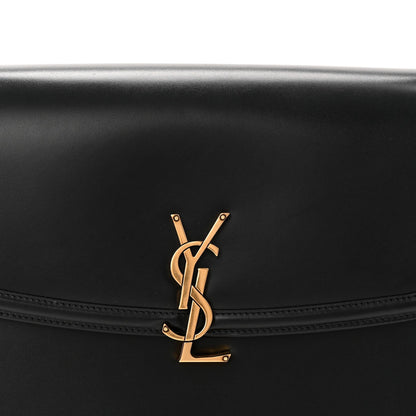 Saint Laurent Box Calfskin Monogram Large Solferino Shoulder Bag Black