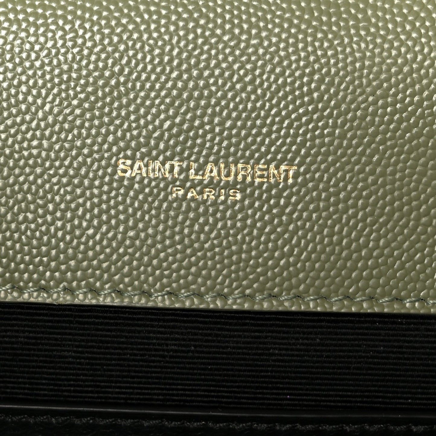 Saint Laurent Grain De Poudre Matelasse Triquilt Medium Monogram Satchel Light Sage