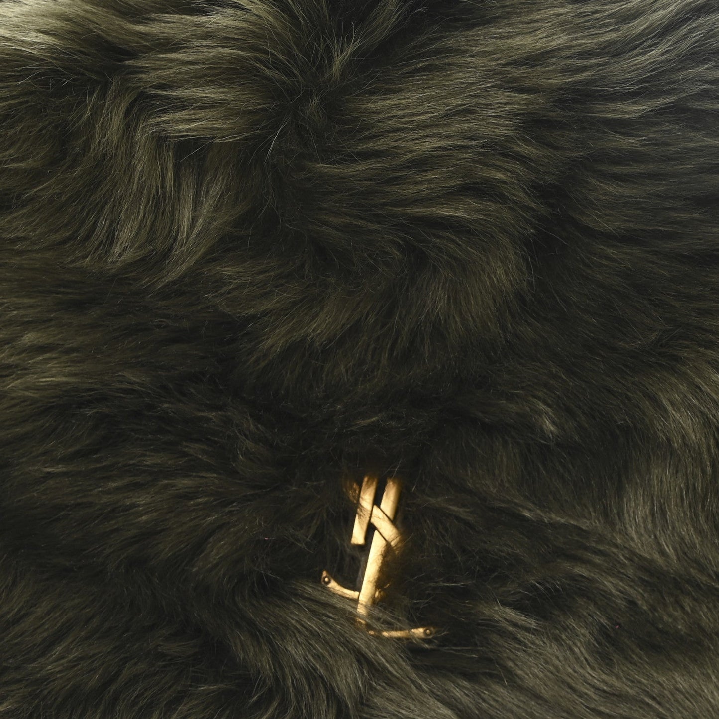 Saint Laurent Jamie 4.3 Shearling Fur Medium Shoulder Bag Olive Ranch