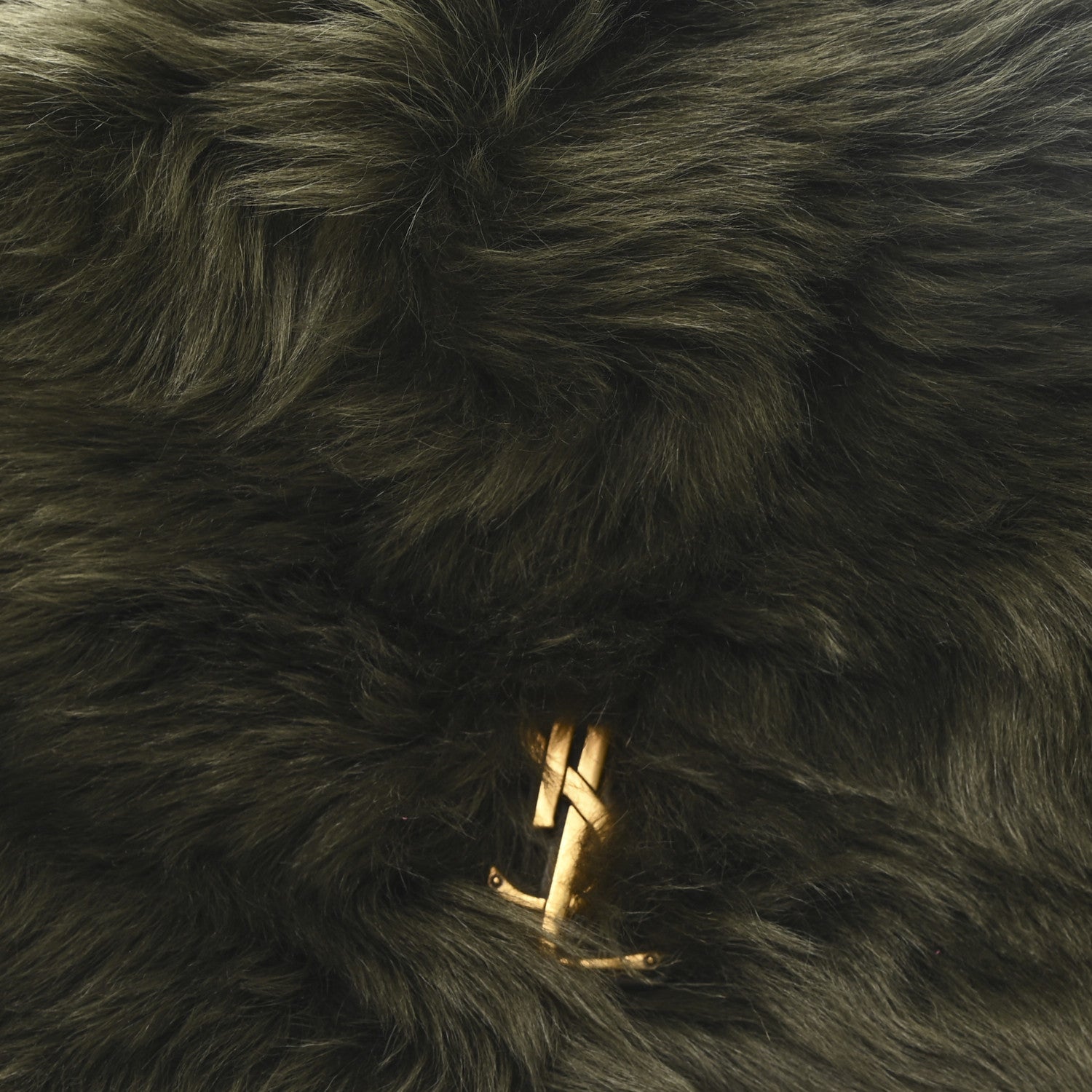 Saint Laurent Jamie 4.3 Shearling Fur Medium Shoulder Bag Olive Ranch