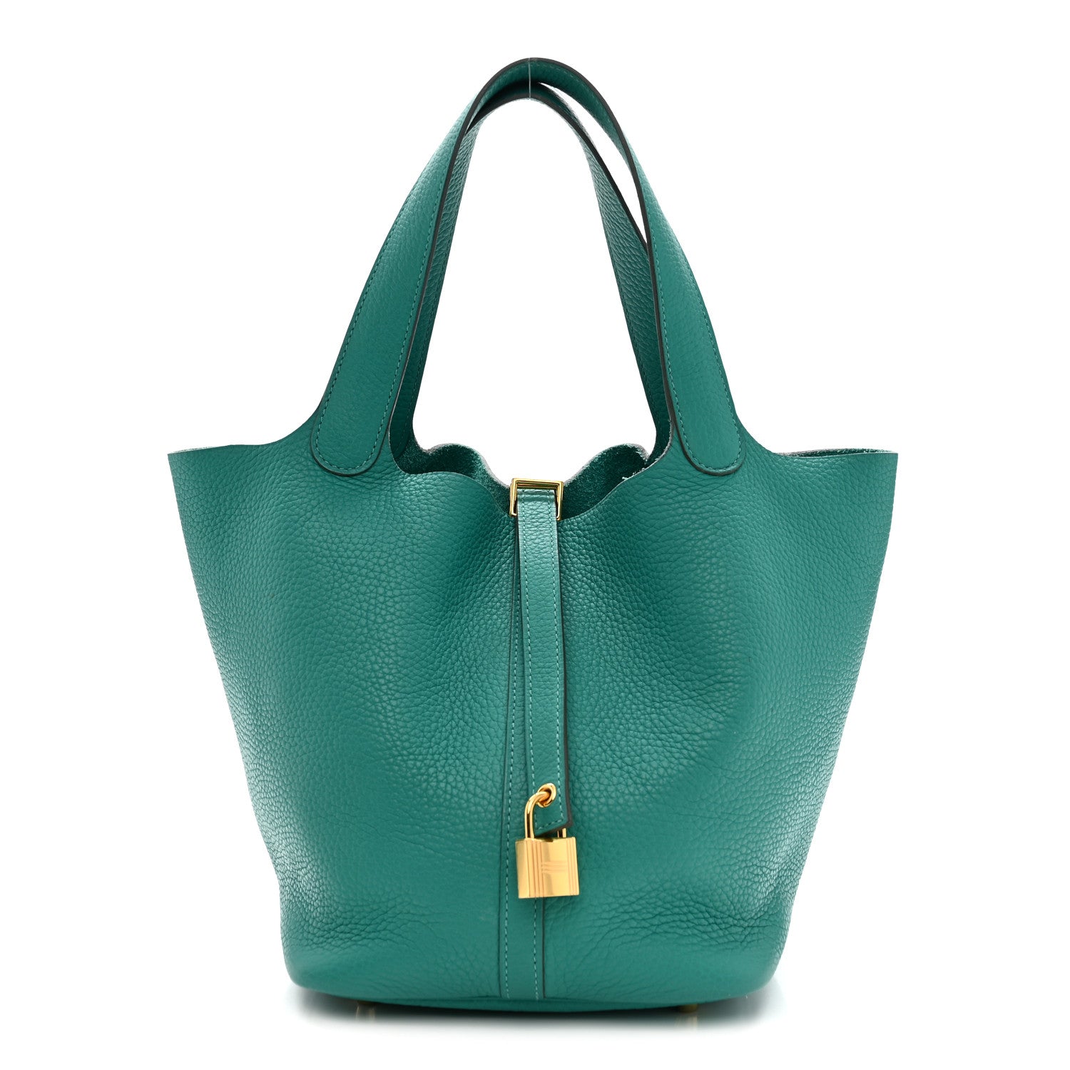 Picotin Lock 18 PM Tote in Green Clemence Leather