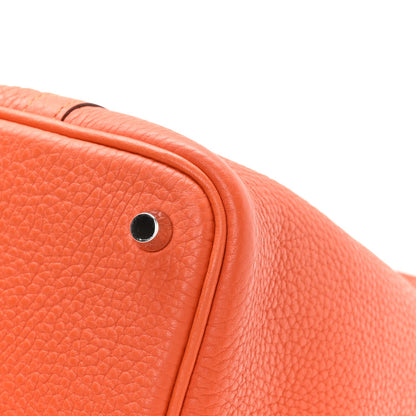 Taurillon Clemence Picotin Lock 18 PM Orange Poppy Handbag