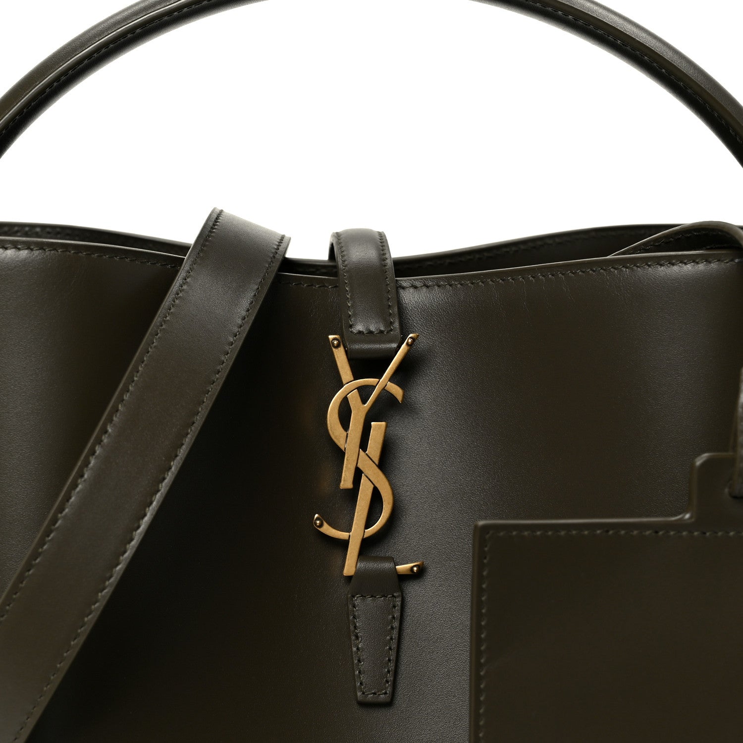 Saint Laurent Shiny Calfskin Le 37 Bucket Bag Arabica
