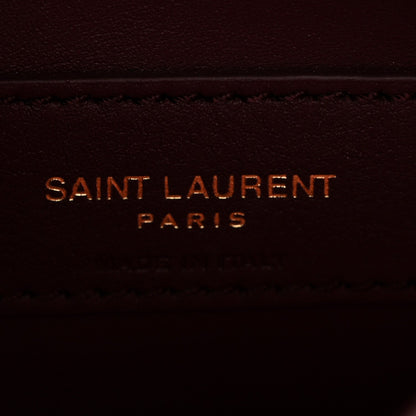 Saint Laurent Le 5 A 7 Small Smooth Calfskin Hobo Bag Rouge Legion