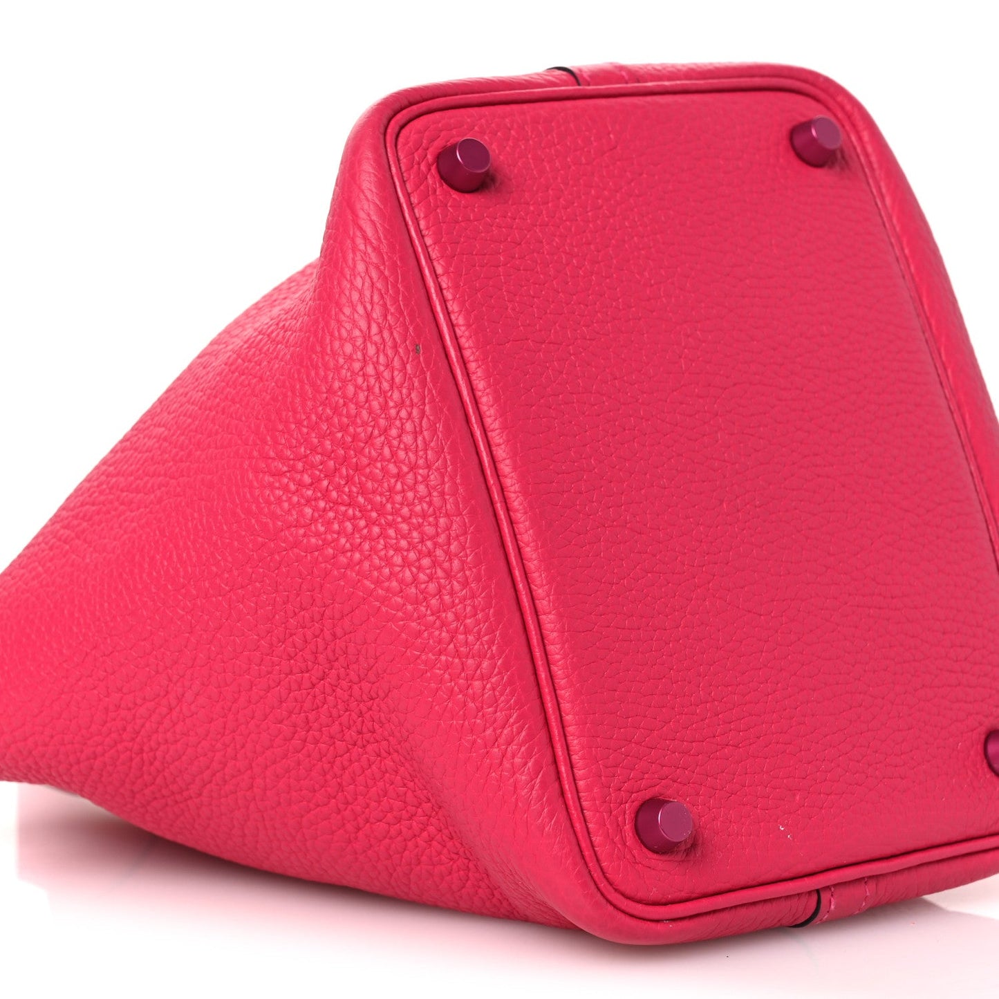 Picotin Lock 18 PM Bucket Tote Textured Calfskin Rose Mexico