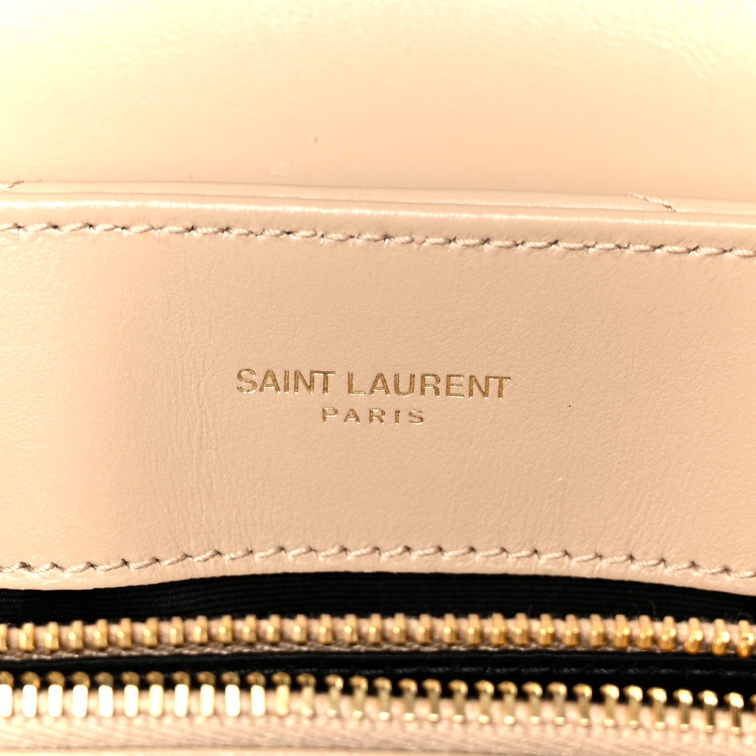 Saint Laurent Calfskin Y Quilted Monogram Small Loulou Chain Satchel Dark Beige