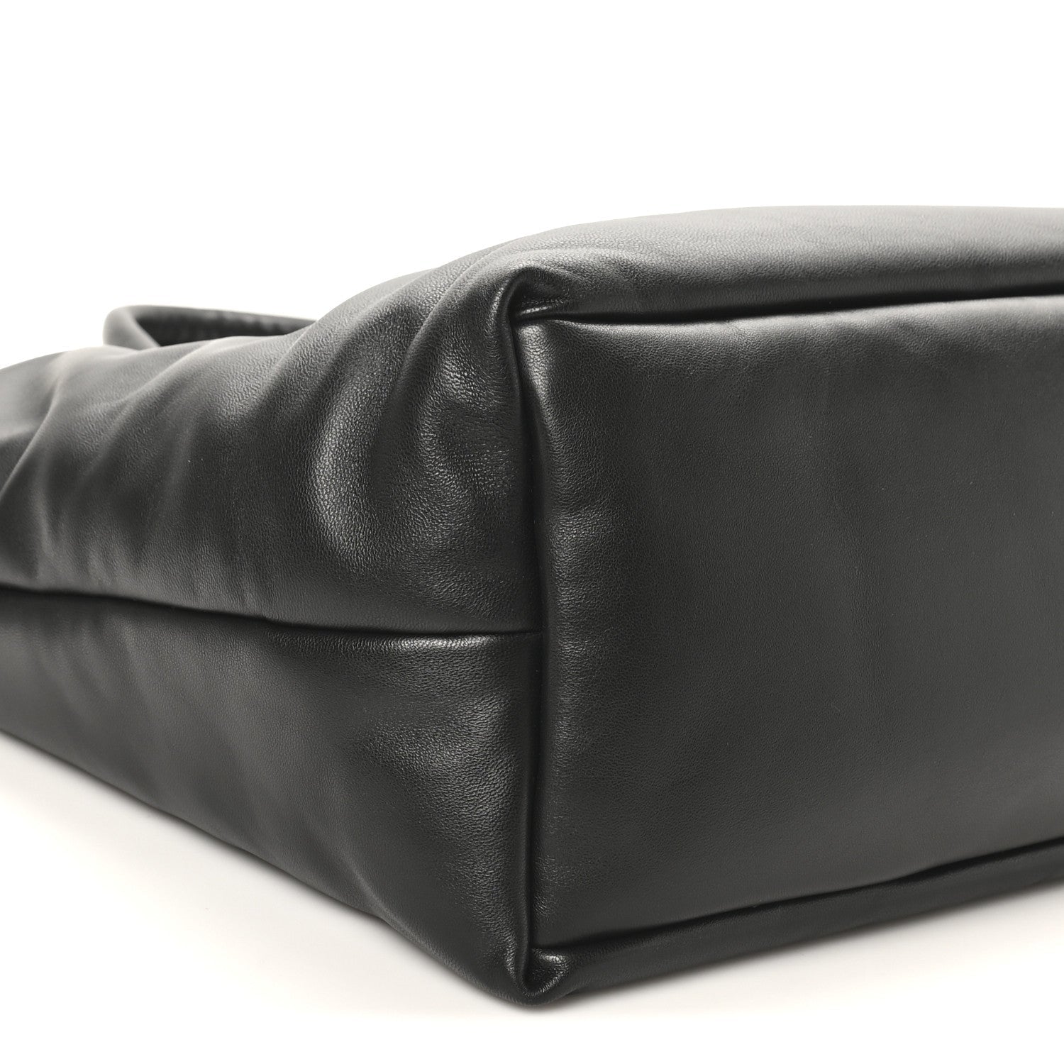 SAINT LAURENT Lambskin Wide Puffer Tote Black