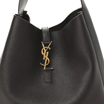 Saint Laurent Le 5 A 7 Supple Calfskin Large Soft Hobo Chocolate