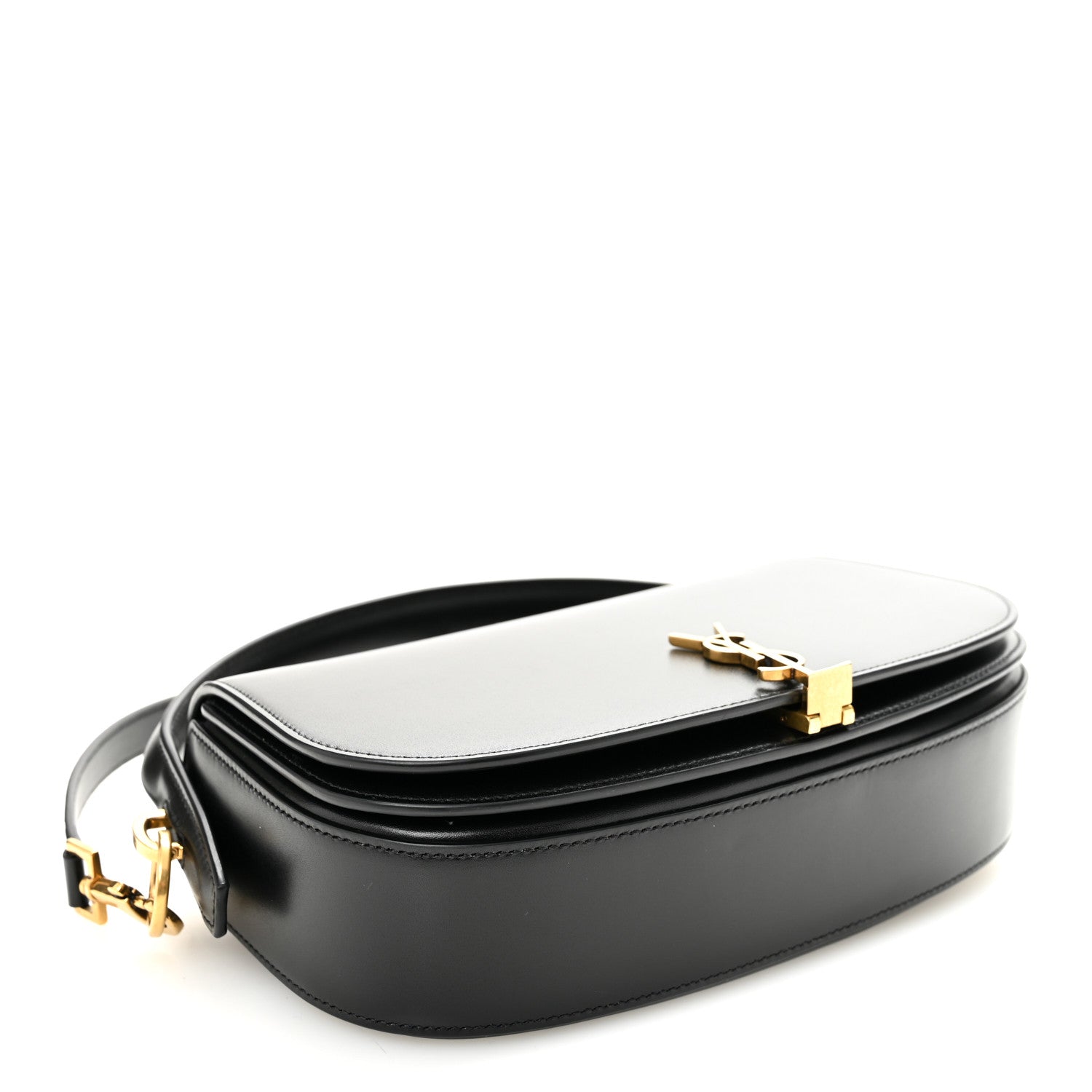 Saint Laurent Box Calfskin Voltaire Top Handle Crossbody Bag Black